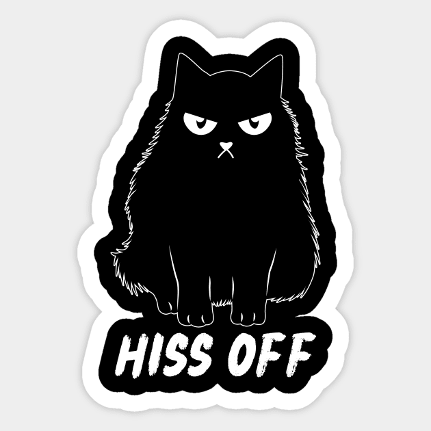 Hiss Off Cat Doodle Design Sticker by The WYLD Tribe